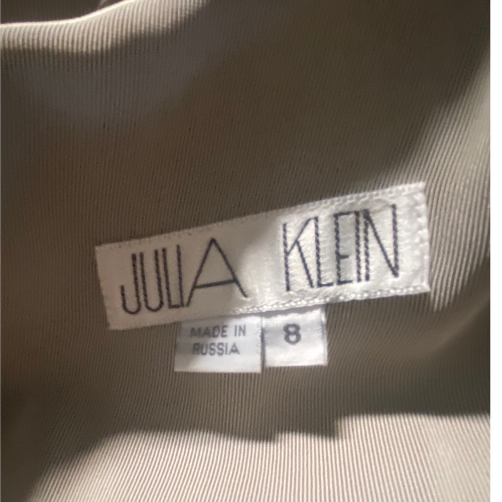 Julia Klein Khaki Tan Double Breasted Trench Coat Jacket Womens Size 8 Russia - Picture 6 of 7